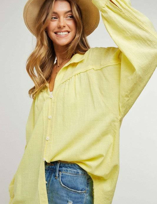 Relaxed Fit Cotton Shirt Lemon S Shirts & Tops