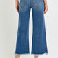 RISEN High Rise Crop Wide Leg Jeans with Wide Band Detail - DAVERRI FASHIONS