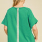 Umgee Full Size Mineral Wash T-Shirt with Lace Applique Plus Size T-Shirts