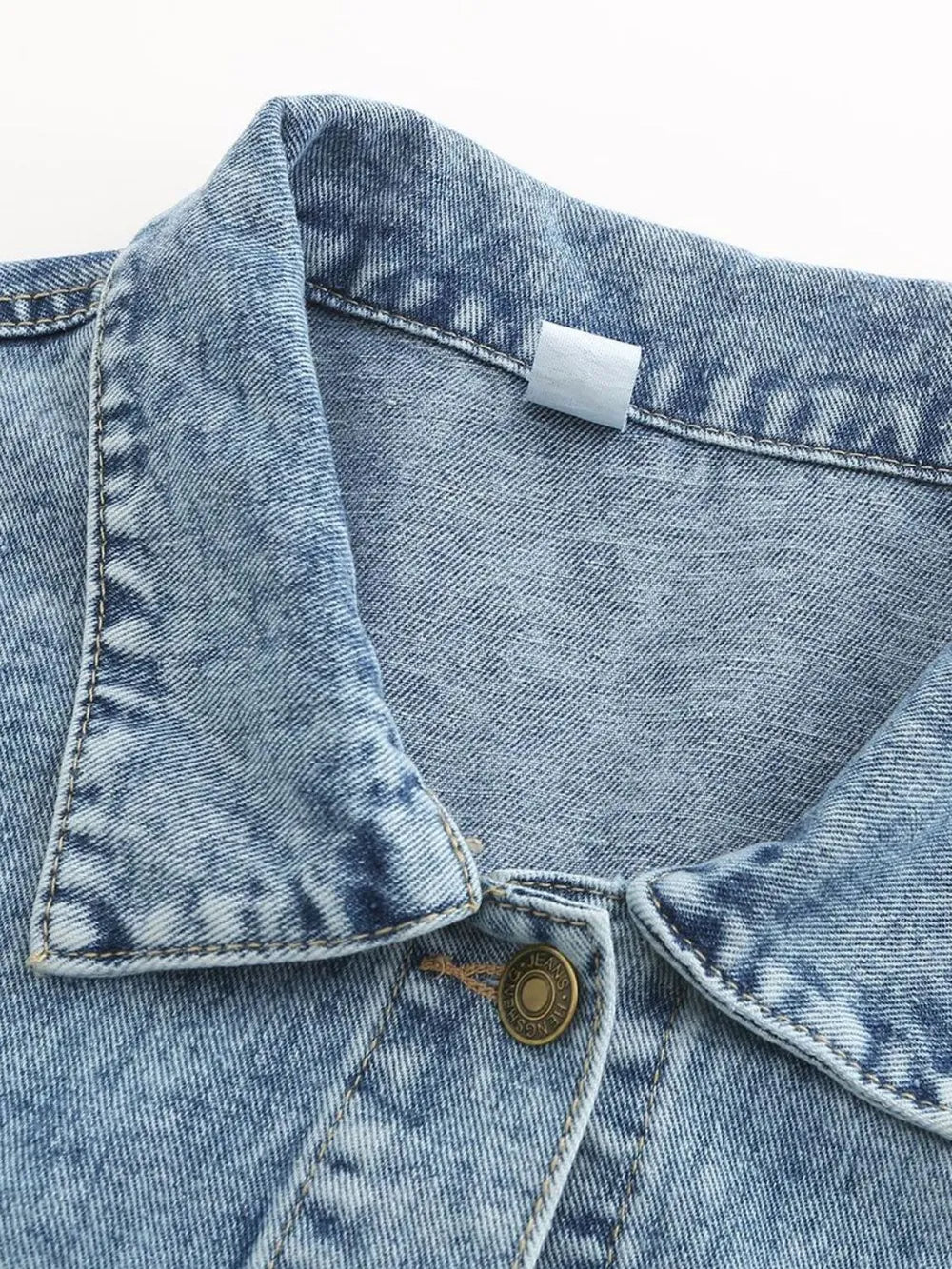 Button Down Drop Shoulder Denim Jacket | Denim Jackets Daverri Fashions
