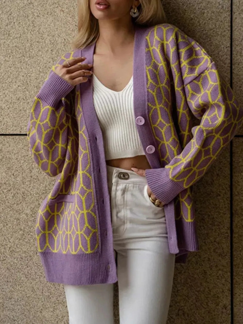 Button Up Long Sleeve Cardigan | Cardigans Daverri Fashions