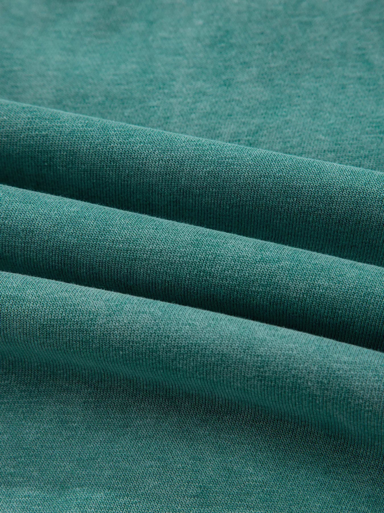 Teal knit ribbed fabric in womens half zip kangaroo pocket hoodie