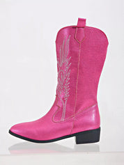 Embroidered Block Heels Boots | Boots Daverri Fashions