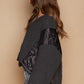 POL Cable Knit Quilting Patch V-Neck Sweater Sweaters