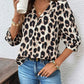 Leopard Print 3/4 Sleeve Blouse - DAVERRI FASHIONS