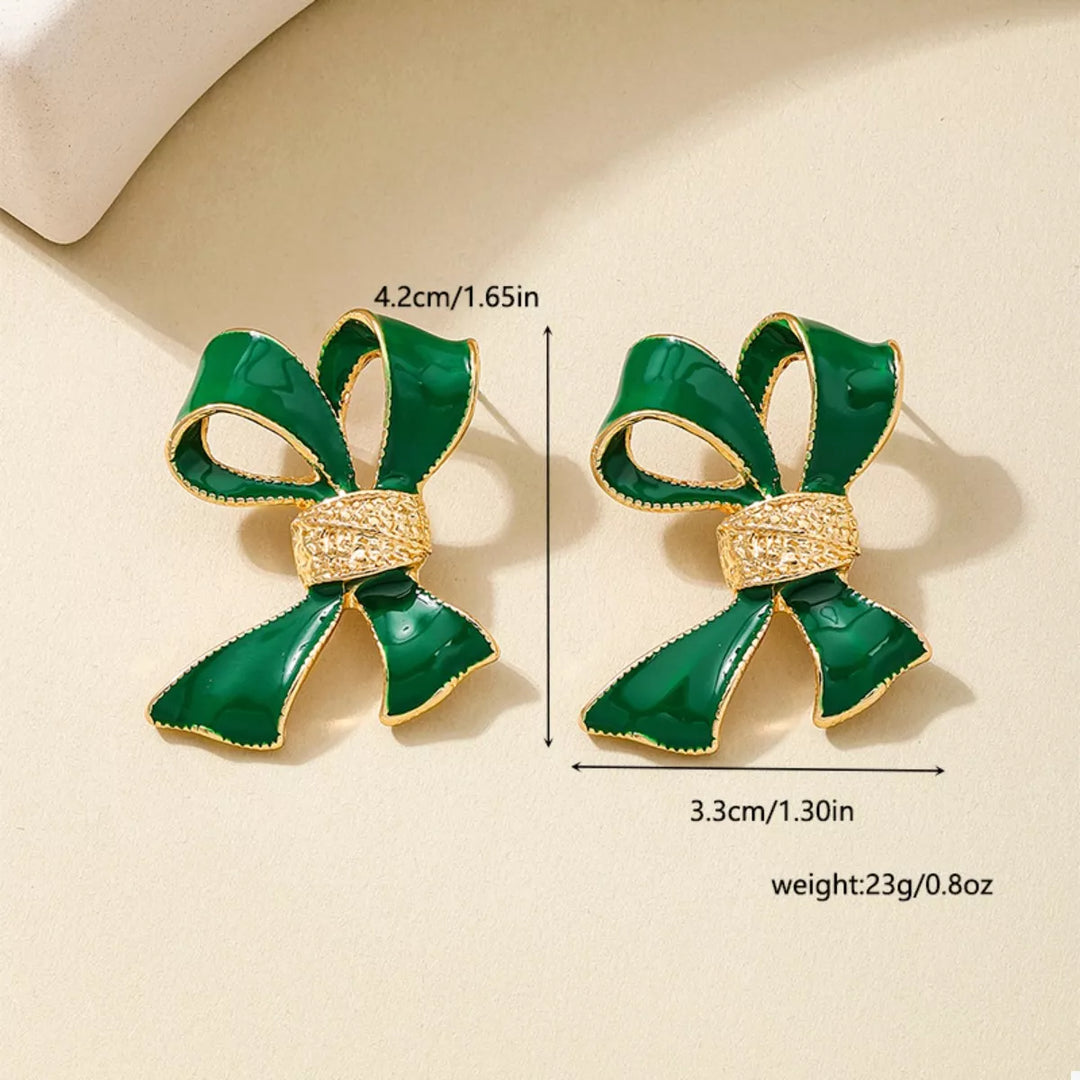18K Gold-Plated Bow Earrings | Earrings Daverri Fashions
