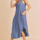 Aemi + Co Round Neck Midi Tank Dress with Pockets - DAVERRI FASHIONS