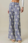 BiBi Flower Printed Side Pocket Wide Pants - DAVERRI FASHIONS