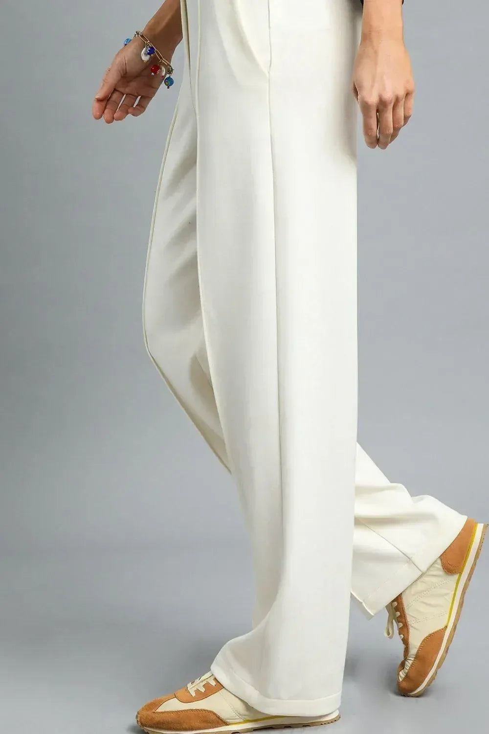 Umgee High Waisted Wide Leg Pants - DAVERRI FASHIONS
