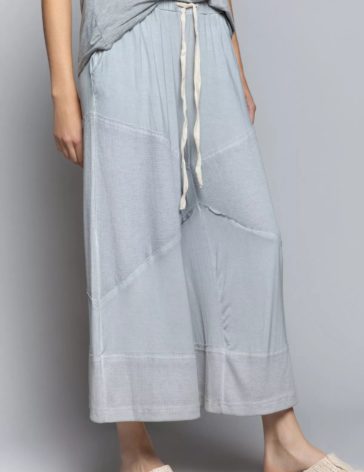 POL Elastic Waistband Wide Leg Pants with Drawstring | Pants Daverri Fashions