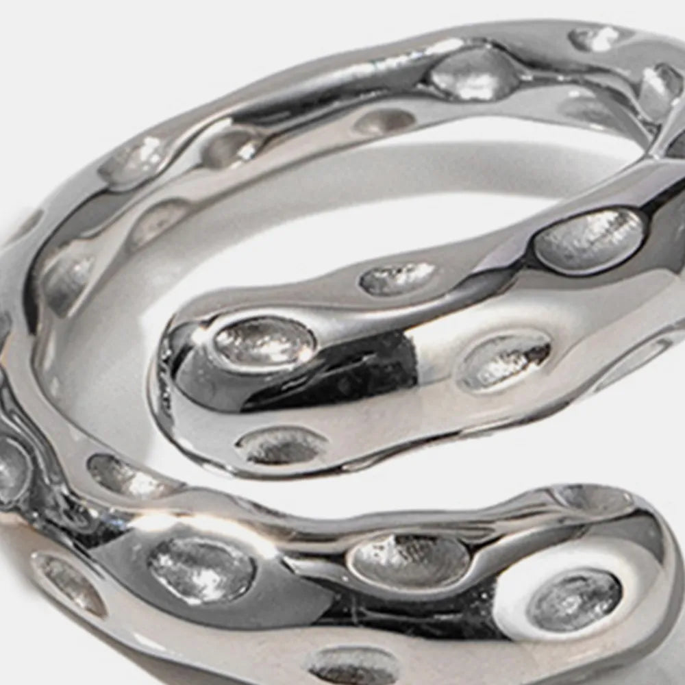 Titanium Steel Gold-Plated Bypass Ring | Rings Daverri Fashions