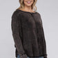 Plus Long Sleeve Cotton Waffle Knit Top Shirts & Tops