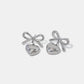 Stainless Steel Bow & Heart Drop Earrings - DAVERRI FASHIONS