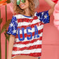 BiBi American Flag Theme USA Lettering Sequin Top Tops