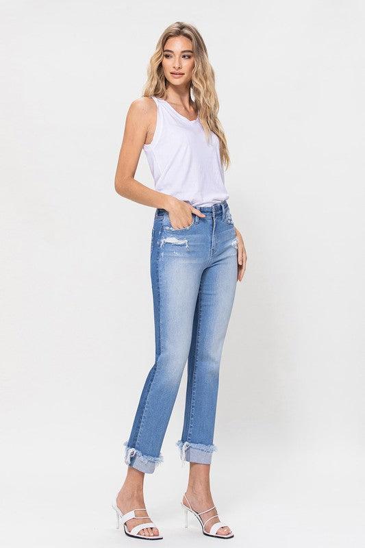 High Rise Ankle Straight Plus Jeans