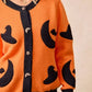 BiBi Halloween Witch Hat Moon Bat Artwork Cardigan - DAVERRI FASHIONS