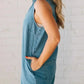 Zip Front Sleeveless Denim Romper - DAVERRI FASHIONS
