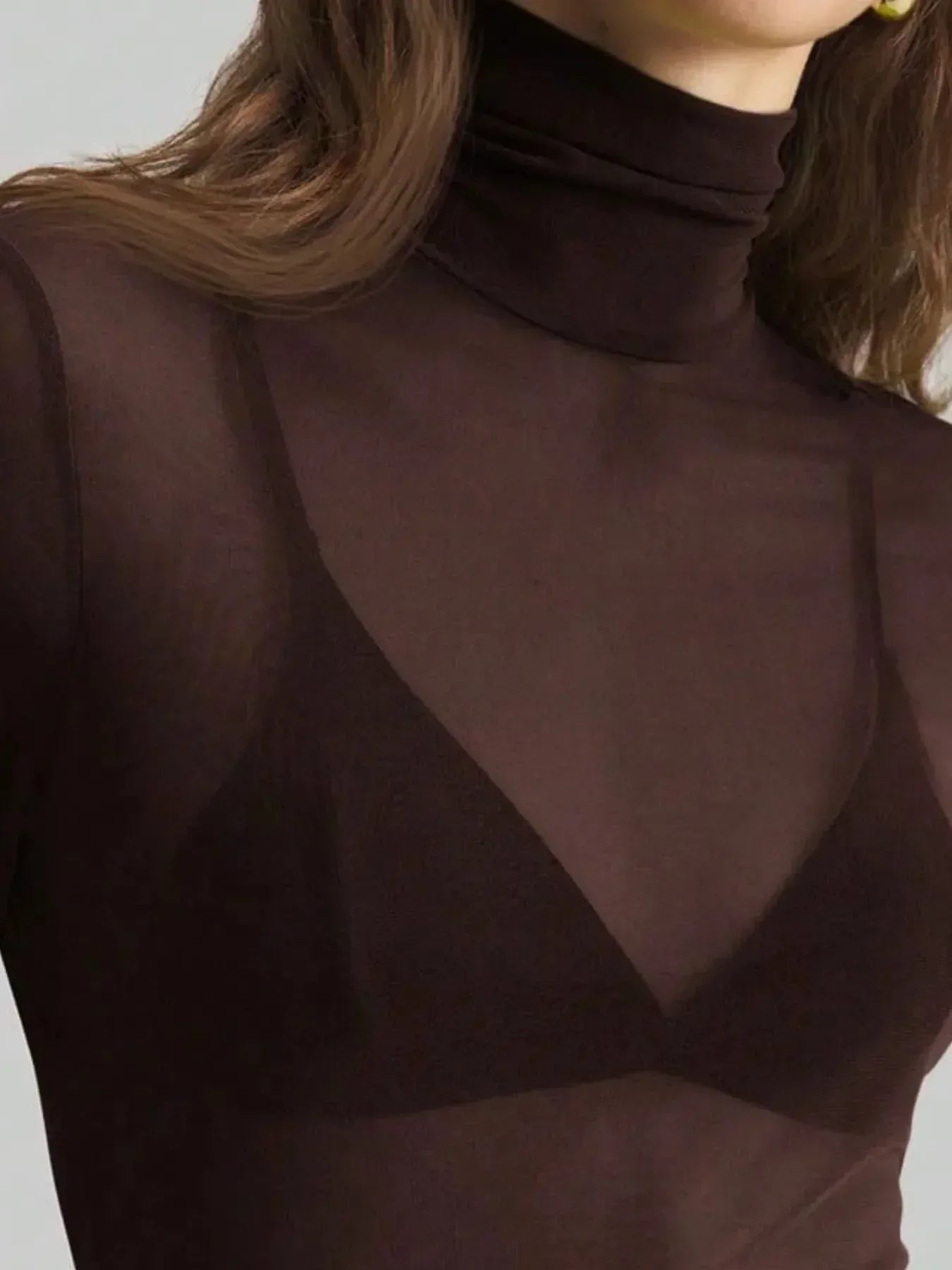 Turtleneck Long Sleeve Top - DAVERRI FASHIONS