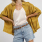 Umgee Jacquard Heart Collared Shirt GOLDEN KIWI Shirts