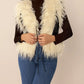 Tied Fringe Contrast Vest - DAVERRI FASHIONS