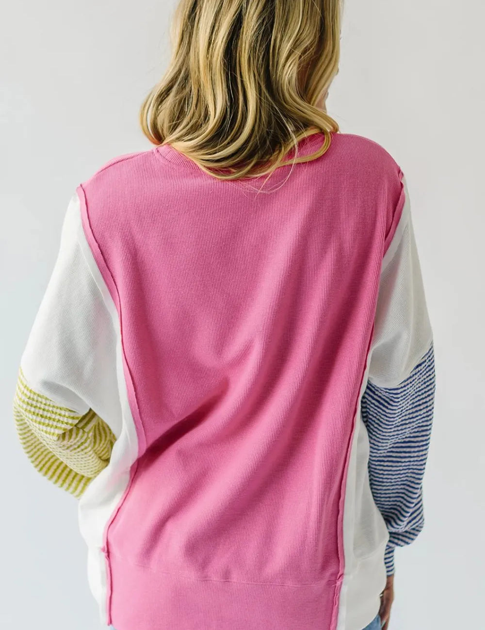 Exposed Seam Contrast Long Sleeve Sweatshirt | Sweatshirts Daverri Fashions