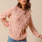 SO ME Pom Pom Textured Knit Sweater Top - DAVERRI FASHIONS