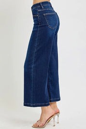RISEN High Rise Crop Wide Jeans | Jeans Daverri Fashions