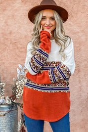 And The Why Ethnic Print Color Block Top | Tops Daverri Fashions