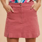Annie Wear Comfort Stretch Cotton Slit Detailed Mini Skirt ROSE