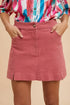 Annie Wear Comfort Stretch Cotton Slit Detailed Mini Skirt ROSE