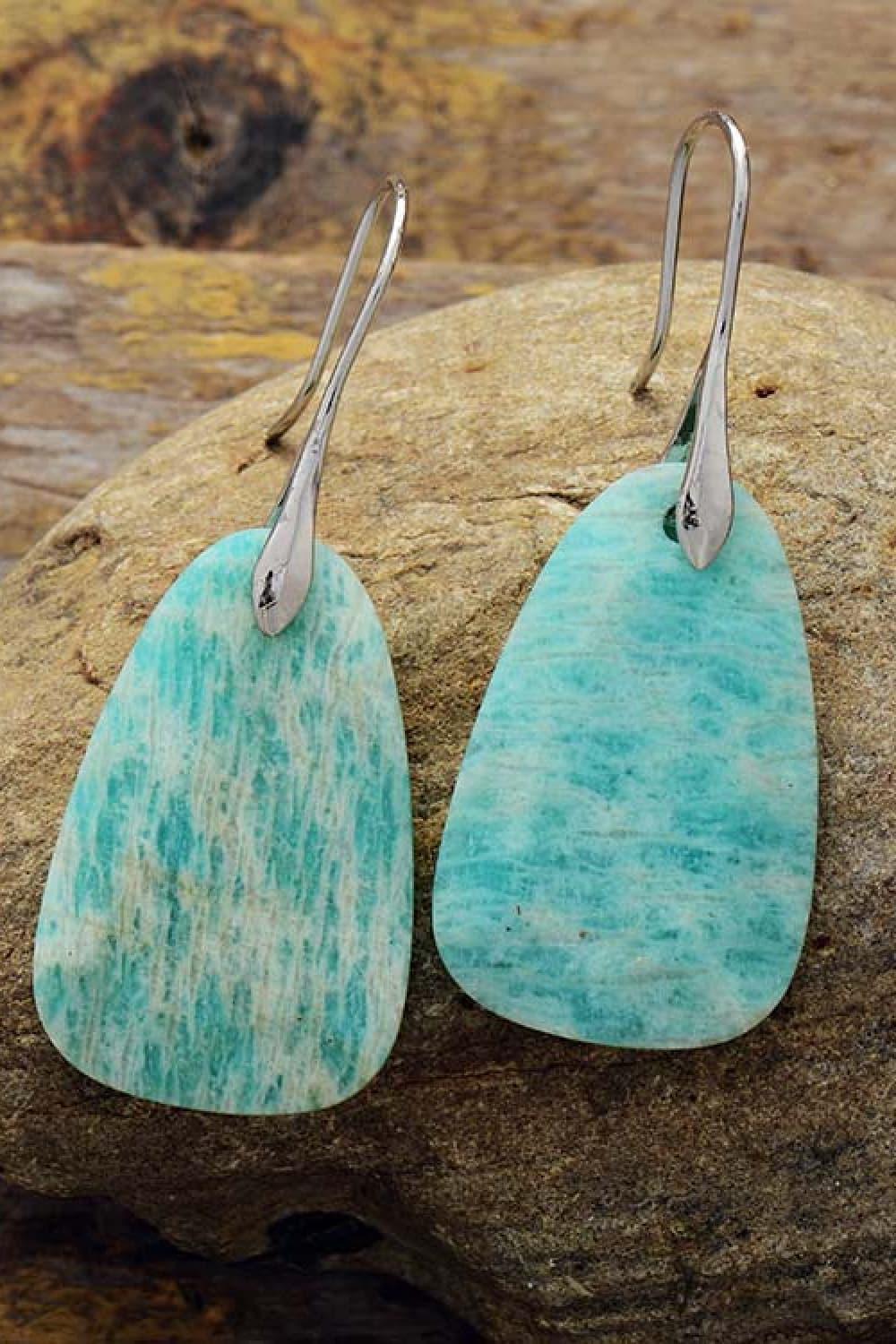 Natural Stone Dangle Earrings - DAVERRI FASHIONS