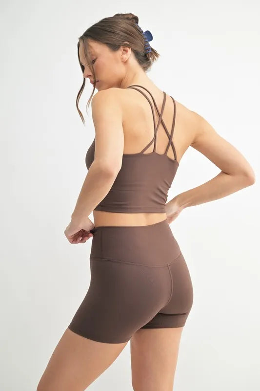 MONO B Venice Cloud Light Crissross Sports Bra