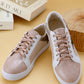 Gold Glitter Star Patchwork PU Leather Lace-up Sneakers