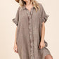 Mittoshop Mineral Wash Cotton Gauze Mini Shirt Dress - DAVERRI FASHIONS