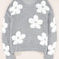Dulce Big Flower Hollowed Knit Drop Shoulder Sweater Sweaters