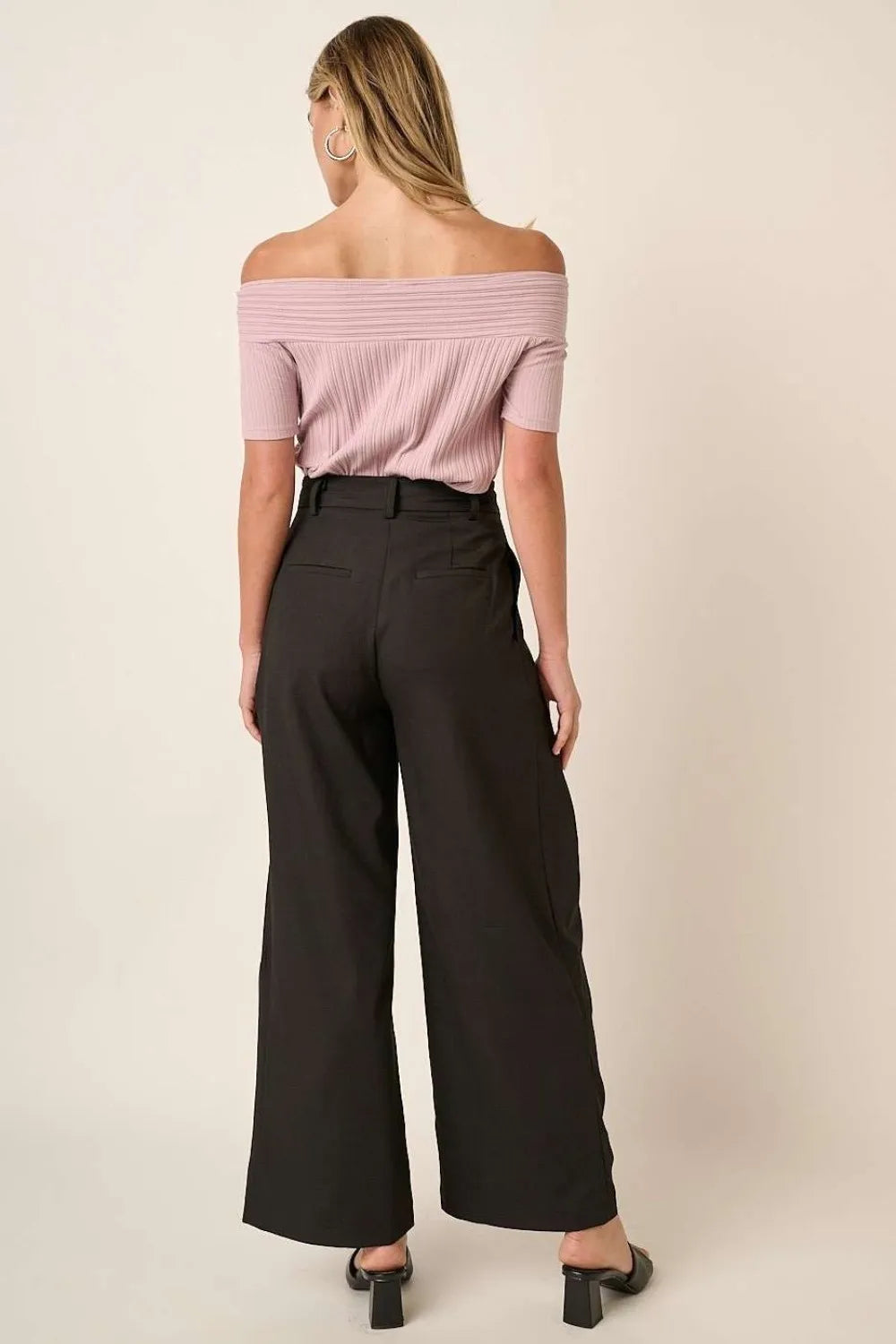 Mittoshop Deep Pleated High Waisted Wide Leg Pants | Pants Daverri Fashions