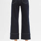 RISEN Tummy Control High Rise Crop Wide Seam Detailed Jeans - DAVERRI FASHIONS