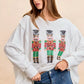 BiBi Christmas Sequin Nutcrackers Embroidery Sweatshirt - DAVERRI FASHIONS