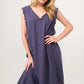 And The Why Washed Cotton Gauze Fringe Detail Tiered Dress - DAVERRI FASHIONS