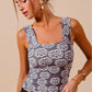 SO ME Two Tone Floral Seamless Tank Top Tank Tops
