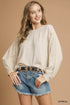 Umgee Linen Scallop Hem Long Sleeve Blouse - DAVERRI FASHIONS