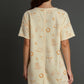 Umgee Full Size French Terry Short Sleeve Round Neck Dress Plus Size
