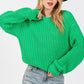 SAGE + FIG Round Neck Drop Shoulder Sweater - DAVERRI FASHIONS