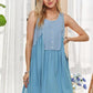 ADORA Decorative Button Sleeveless Babydoll Dress Vintage Denim Babydoll Dresses
