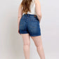 Judy Blue Double Button Waistband Denim Shorts Plus Size - DAVERRI FASHIONS