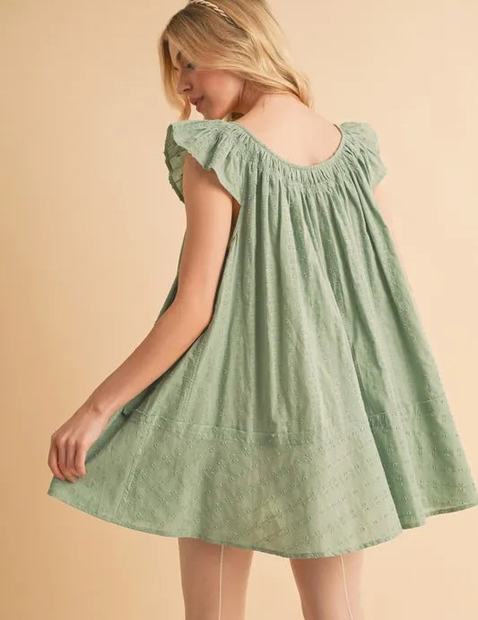 Aemi+Co Ruffled Cap Sleeve Cotton Tunic Mini Dress | Mini Dresses Daverri Fashions