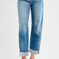 RISEN Slouchy Crop Barrel Cuffed Jeans - DAVERRI FASHIONS