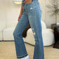 Judy Blue Full Size Mid Rise Destroyed Hem Distressed Jeans - DAVERRI FASHIONS
