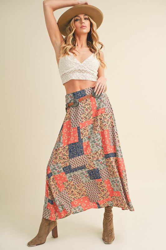 Aemi + Co Printed Maxi Skirt Skirts