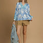Umgee Printed Long Sleeve Blouse Blouses